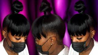 Top Knot Bun with Faux Chinese Bang