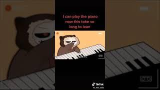 Gatito Fell Sans Tocando  con sus manitos un piano