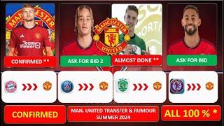   MANCHESTER UNITED ALL LATEST CONFIRMED TRANSFERS  TRANSFER RUMOURS & TRANSFER TARGETS 2024