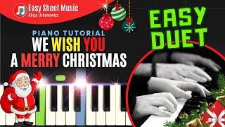 We Wish You a Merry Christmas - Easy Christmas Piano Duet I Sheet Music for Beginners PDF Tutorial