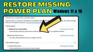 How to Enable Missing High-Performance Plan on Windows 1011 in 2023  Restore Power Plan