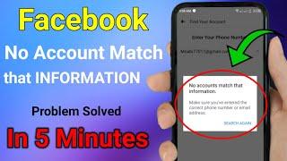 No account match that information facebook 2024  How to recover facebook account