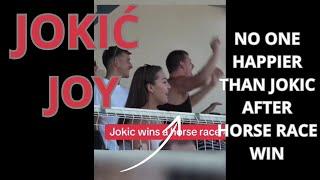 Nikola Jokic WINS a Horse race and start JUMPING around like a little kid