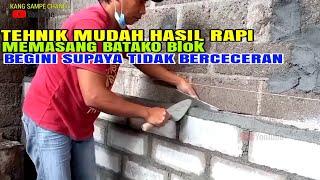 Cara memasang batako yang rapi hasil lurus