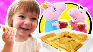 Kochen mit Bianca. Wir machen Pirogen mit Käse. Kindergeschichte mit Peppa Wutz