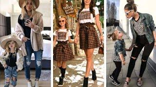 Matching Mom & daughter Western outfit  Mother daughter same dress top jeans skirt gown frock.