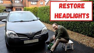 Nissan Primera P12 How To Restore Car Headlights Turtle Wax Headlight Lens Restorer