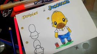 Como dibujar a homero Simpsons  Dibujo lindo y fácil 