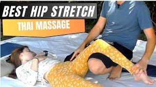 Best Stretch for Hip Flexor Pain  Thai Massage Technique