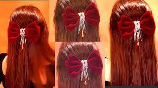 bow hair clip   bow hair clip making at homebow hair clips diy ️