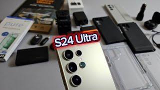 اكسسوارات جالاكسي S24 Ultra  افضل كفر الحماية وافضل شاحن وافضل واقي شاشة