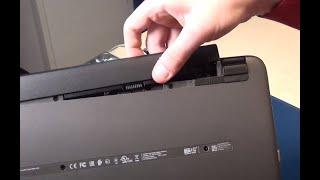 Quick How to  HP Hewlett Packard Laptop Battery pack unlock and remove HS03 HS04