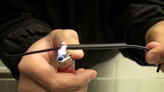 Heat shrink tubing with a lighter.