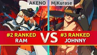 GGST ▰ AKENO #2 Ranked Ramlethal vs MjKurase #3 Ranked Johnny. High Level Gameplay