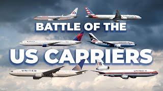 Big 3 Battle United Airlines vs Delta Airlines vs American Airlines