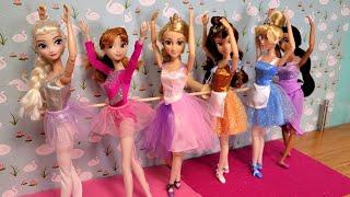 Ballet show  Elsa & Anna are ballerinas - Barbie - nice dresses - dancing