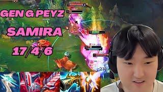 GEN G PEYZ PLAYS SAMIRA VS XAYAH ADC KR GRANDMASTER PATCH 13.10 League of Legends Full Gameplay