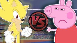 SUPER SONIC vs PEPPA PIG Peppa Pig vs Sonic The Hedgehog Cartoon Rap Battle  CARTOON RAP ATTACK