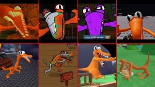 different Orange jumpscares different games rainbow friends Roblox