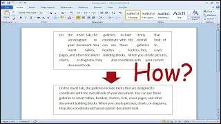 How to get rid of large space between words in MS Word