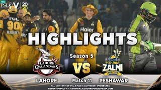 Lahore Qalandars vs Peshawar Zalmi  Full Match Highlights  Match 11  28 Feb  HBL PSL 2020