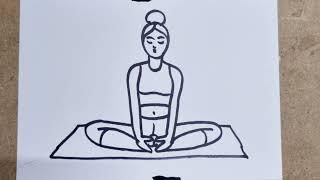 International Yoga Day Drawing  Yoga Girl drawing