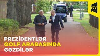 Putin Modi ilə qolf arabasında iqamətgahı gəzdilər