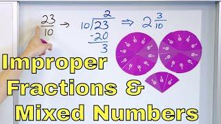 What are Improper Fractions & Mixed Numbers?  Convert Improper Fraction to Mixed Number - 3