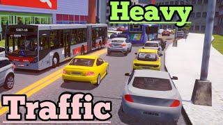 Proton Bus Simulator pbs Heavy Traffic on small city streets gameplay