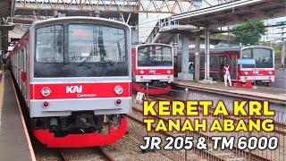 Nonton Kereta Api KRL Commuter Line Terbaru di Stasiun Tanah Abang  JR 205 & TM 6000 NEW LIVERY