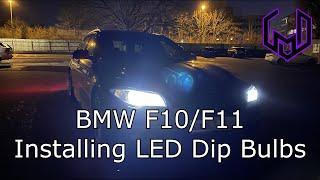How to Install LED Dip Bulbs NO ERRORS - BMW F10F11 5 Series 2010 - 2017