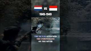 Indonesians escaping from Dutch empire forces through river #shorts #short #movie #war