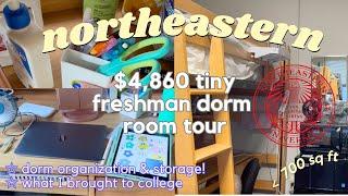 $4860 Northeastern dorm room tour & closet organizationcheapest freshman dorm small college dorm