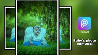 PicsArt Editing Tutorial  Little Baby Sitting on Grass Over   P.V EDITION  2018