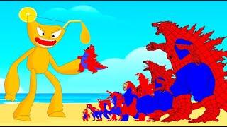 Rescue Baby GODZILLA SPIDER From MONSTER GENERATION  Who Will Win?  Godzilla Cartoon Compilation