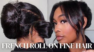 QUICK AND EASY DIY FRENCH ROLL ON FINE HAIR  MODEST HAIRSTYLES 