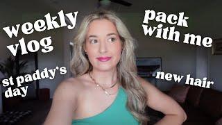 Weekly Vlog Weekend in Colorado New Hair Pedicures Pack with me St Paddy’s parade