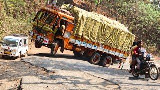 Load Gear కొండ ఎక్కుతుంటే Fail అయ్యింది -  Truck Driver Vlog - Lorry Videos