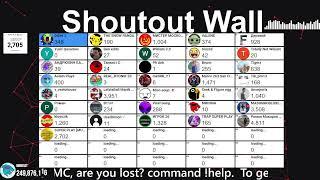 Shoutout wall live stream