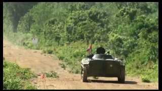 Royal Cambodian Army Trainning BMP-1  armored infantry combat vehicle at Mreas Prov Mountain