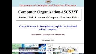 Computer Organization Lecture 1  Basic Structures of Computers- Functional Units