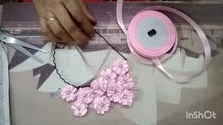 DIY SATIN RIBBON FLOWER CRAFT HAIR BAND