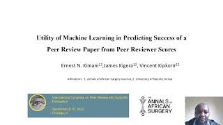Utility of Machine Learning in Predicting Success of a Peer Review Paper From Peer Reviewer Scores