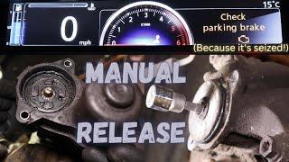 Renault Scenic 3 - Seized Electronic Parking Brake Fault - How to Manually Release And Repair