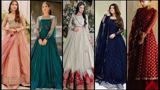 Beautiful trending fancy long frock designs 2024 for wedding party wear fancy dress designing ideas