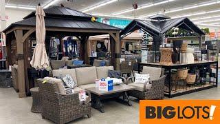 BIG LOTS GAZEBOS PATIO FURNITURE SOFAS ARMCHAIRS TABLES SHOP WITH ME SHOPPING STORE WALK THROUGH