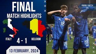 ITALY U16 4-1 BELGIUM U16  FRIENDLY MATCH  EXTENDED HIGHLIGHTS  13-02-2024