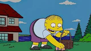 Simsons Simpsons Ralph Wiggum being happy on finding Easter eggs  over and over again.