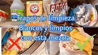 COMO BLANQUEAR LOS TRAPOS O PAÑOS DE LA COCINA 100% EFECTIVO- VINAGRE Y AGUA OXIGENADAbicarbonato