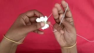 Traditional & normal method to tie jasmine flower garland for beginnersmaligai poo kattuvadhu  epdi